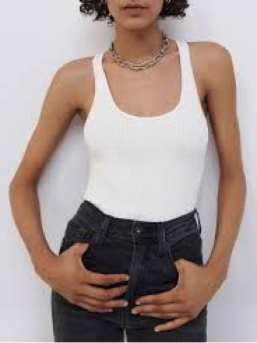 NWT Jonathan Simkhai Cecilia Rib Knit Crop Tank Top White Size XS ($195 MSRP)